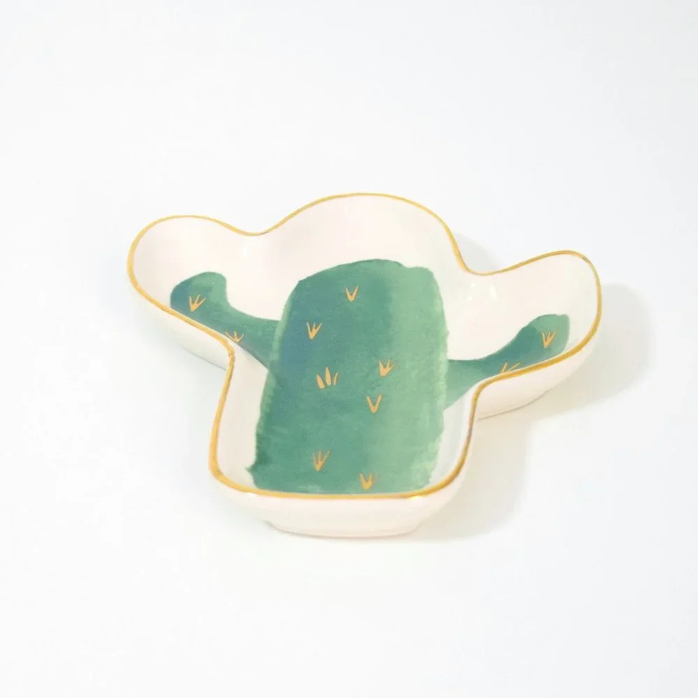 NEW Ceramic Cactus Ring Jewelry Trinket Tray